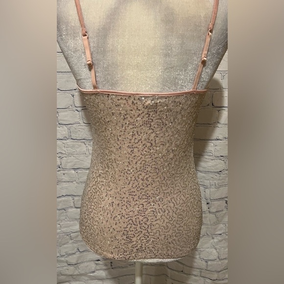 Express Pink Glitter Sequin Tank Top With Adjustable Straps Size Small - Picture 6 of 8